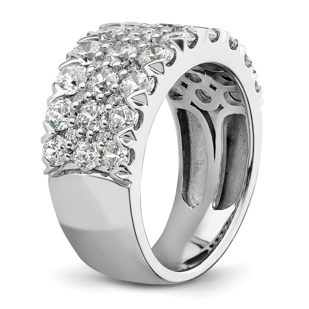 14k White Gold 3 carat Lab Grown Diamond VS/SI+ G+ Complete Triple Row Fashion Band
