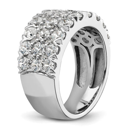 14k White Gold 3 carat Lab Grown Diamond VS/SI+ G+ Complete Triple Row Fashion Band