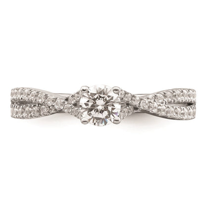14k White Gold Criss-Cross 5/8 carat tw. Diamond Complete Engagement Ring