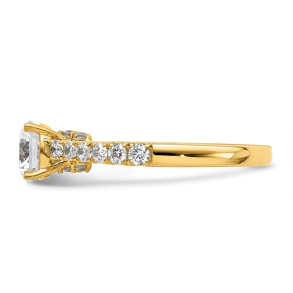 14K Vintage (Holds 1 carat 6.5mm) Round Center) 1/2 carat Diamond Semi-Mount Engagement Ring