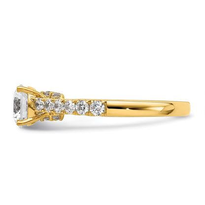 14K Vintage (Holds 1 carat 6.5mm) Round Center) 1/2 carat Diamond Semi-Mount Engagement Ring