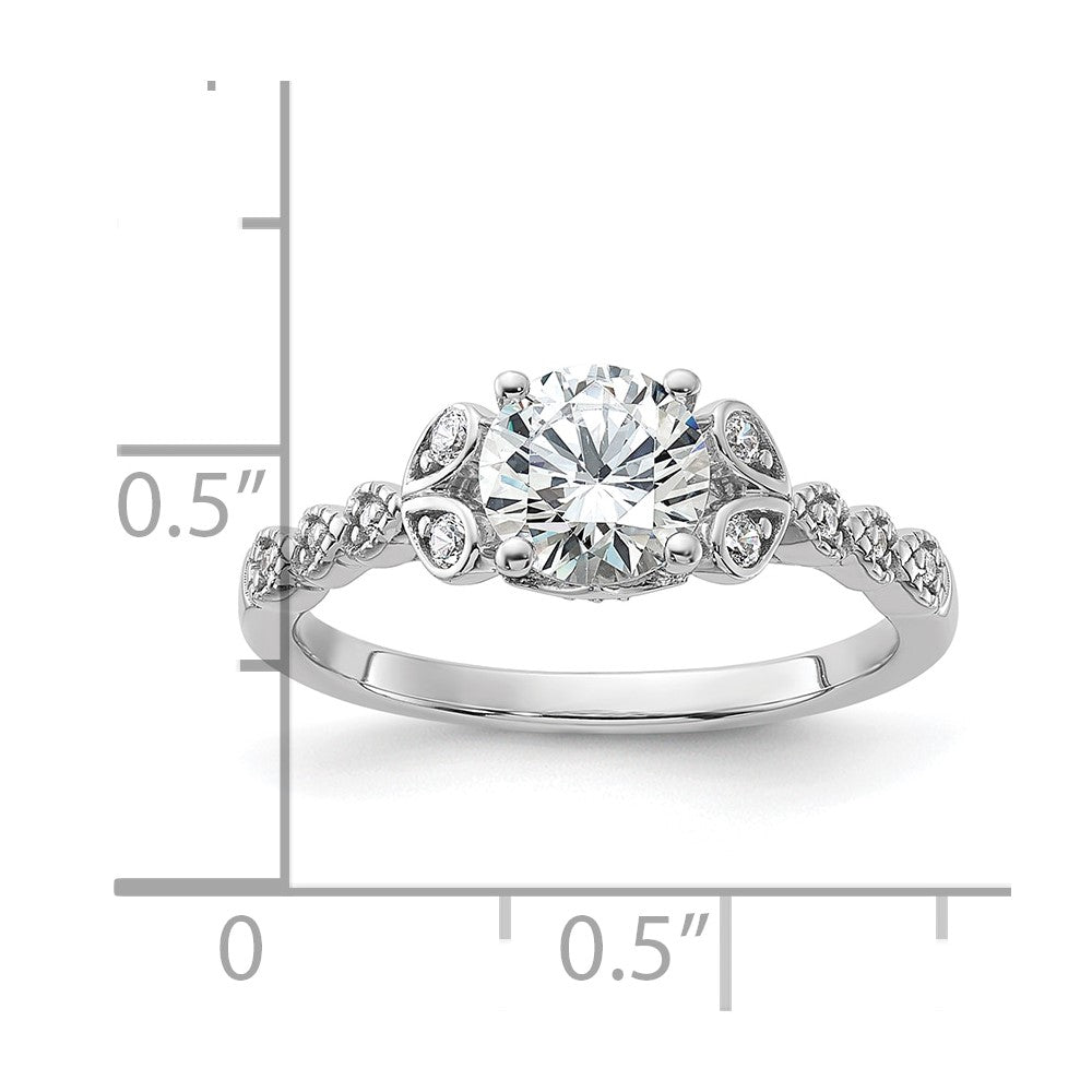 14k White Gold Diamond Semi-Mount Engagement Ring