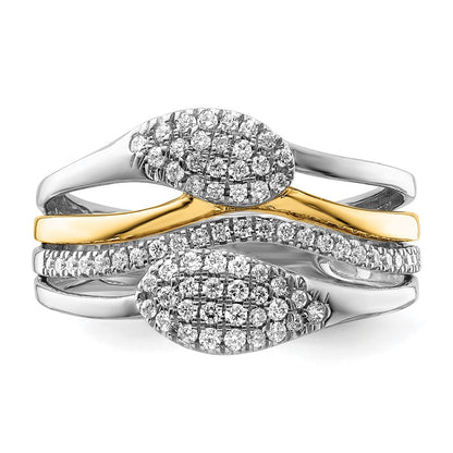 14k Two-Tone 3/8 carat Lab Grown Diamond VS/SI+ G+ Complete Fashion Ring