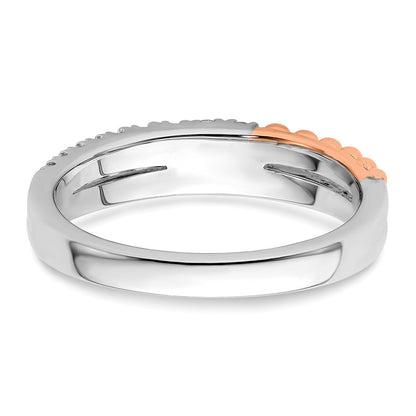 14k Two-tone Rose and White Gold 1/3 carat Lab Grown Diamond VS/SI+ G+ Complete Band