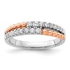 14k Two-tone Rose and White Gold 1/3 carat Lab Grown Diamond VS/SI+ G+ Complete Band