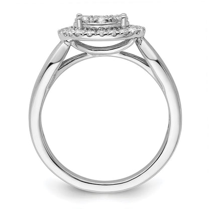 14k White Gold 1/2 carat Lab Grown Diamond VS/SI+ G+ Complete Cluster Engagement Ring