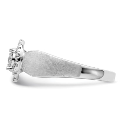 14k White Gold 1/2 carat Lab Grown Diamond VS/SI+ G+ Complete Cluster Engagement Ring
