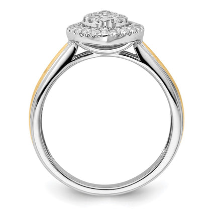 14k Two-tone 1/2 carat Lab Grown Diamond VS/SI+ G+ Complete Cluster Engagement Ring