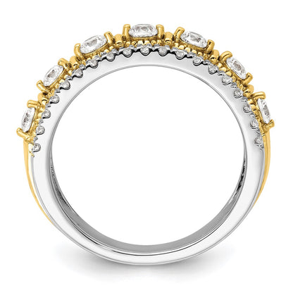 14k Two-tone 7/8 carat Lab Grown Diamond VS/SI+ G+ Complete Band