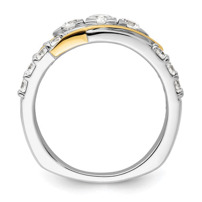 14k Two-Tone 1 1/6 carat Lab Grown Diamond VS/SI+ G+ Complete Fashion Ring