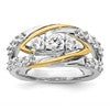 14k Two-Tone 1 1/6 carat Lab Grown Diamond VS/SI+ G+ Complete Fashion Ring