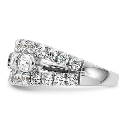 14k White Gold 1 3/8 carat Lab Grown Diamond VS/SI+ G+ Complete Fashion Ring