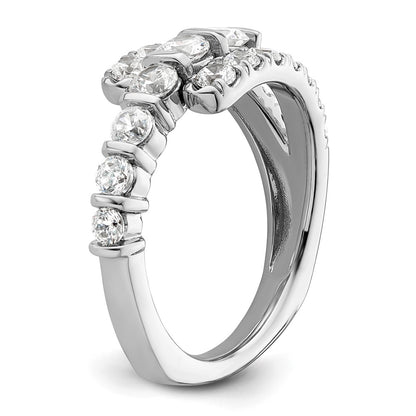14k White Gold 1 3/8 carat Lab Grown Diamond VS/SI+ G+ Complete Fashion Ring