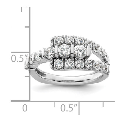 14k White Gold 1 3/8 carat Lab Grown Diamond VS/SI+ G+ Complete Fashion Ring