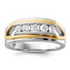 IBGoodman 14k White Gold 1/2 carat Lab Grown Diamond VS/SI+ G+ Five Stone Complete Men's Ring