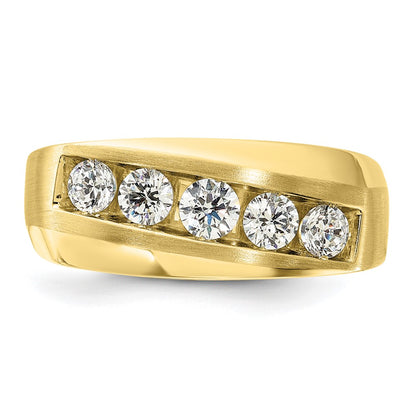 IBGoodman 10k 1 carat Lab Grown Diamond VS/SI+ G+ Five Stone Complete Men's Ring