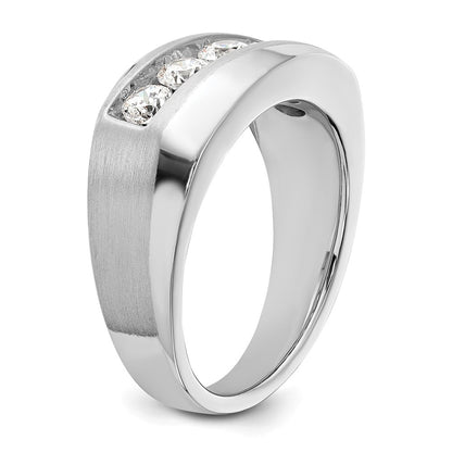 IBGoodman 10k White Gold 1 carat Lab Grown Diamond VS/SI+ G+ Five Stone Complete Men's Ring