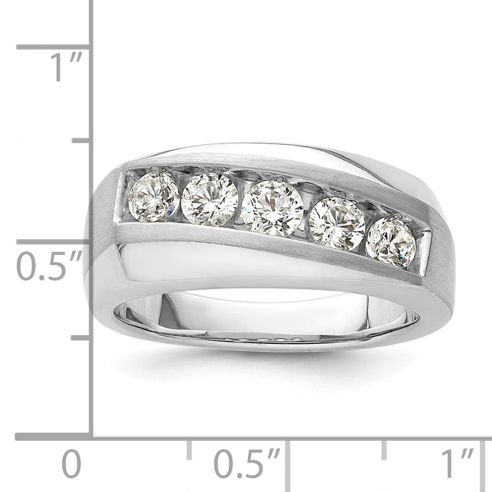IBGoodman 10k White Gold 1 carat Lab Grown Diamond VS/SI+ G+ Five Stone Complete Men's Ring
