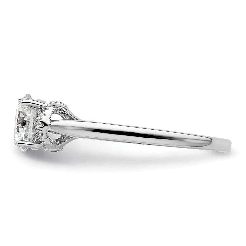 14k White Gold 1/20 carat Lab Grown Diamond VS/SI+ G+ 1 carat center Round Semi Mount Solitaire Engagement Ring