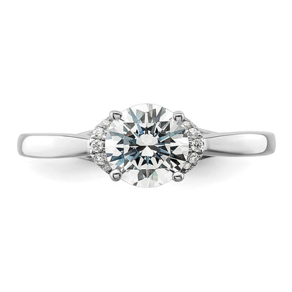 14k White Gold 1/20 carat Lab Grown Diamond VS/SI+ G+ 1 carat center Round Semi Mount Solitaire Engagement Ring