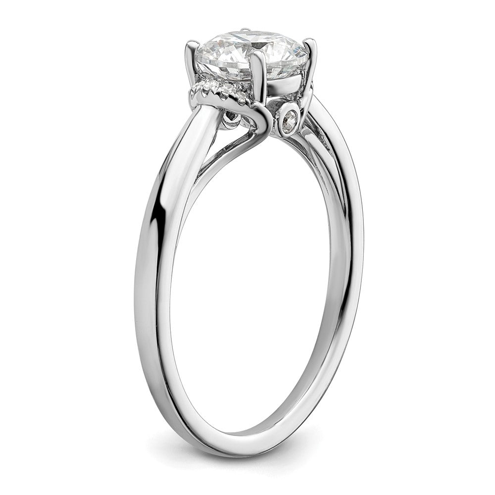 14k White Gold 1/20 carat Lab Grown Diamond VS/SI+ G+ 1 carat center Round Semi Mount Solitaire Engagement Ring