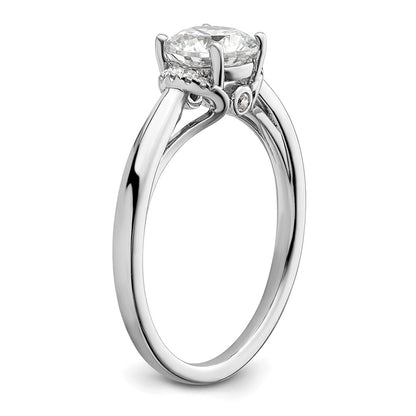 14k White Gold 1/20 carat Lab Grown Diamond VS/SI+ G+ 1 carat center Round Semi Mount Solitaire Engagement Ring