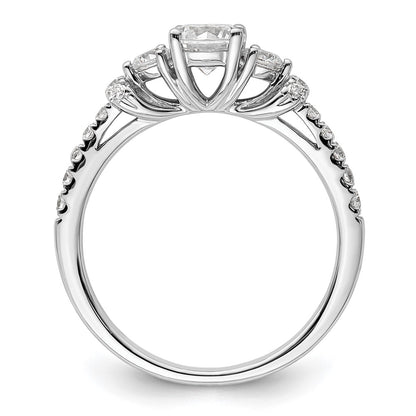 14k White Gold 3/8 carat Lab Grown Diamond VS/SI+ G+ 1/2 carat Center Semi Mount Engagement Ring