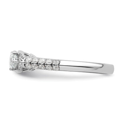 14k White Gold 1/3 carat Lab Grown Diamond VS/SI+ G+ 1 carat Center East-West Marquise Semi Mount Engagement Ring