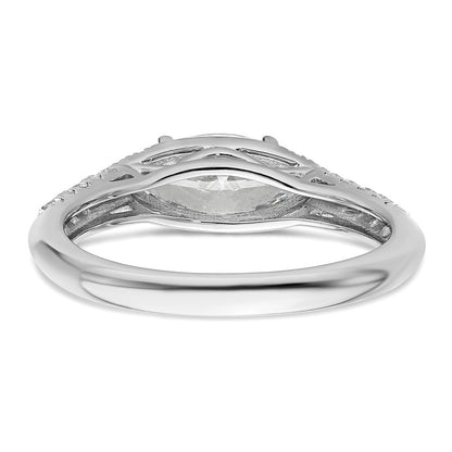 14k White Gold 1/3 carat Lab Grown Diamond VS/SI+ G+ 1 carat Center East-West Marquise Semi Mount Engagement Ring