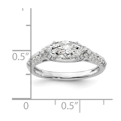 14k White Gold 1/3 carat Lab Grown Diamond VS/SI+ G+ 1 carat Center East-West Marquise Semi Mount Engagement Ring