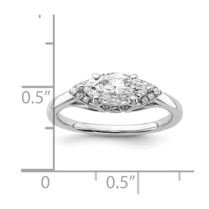 14k White Gold 1/20 carat Lab Grown Diamond VS/SI+ G+ 1 carat Center East-West Marquise Semi Mount Engagement Ring