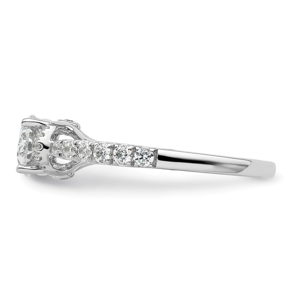 14k White Gold 1/3 carat Lab Grown Diamond VS/SI+ G+ 1 carat East-West Oval Center Semi Mount Engagement Ring