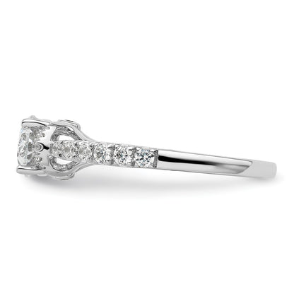 14k White Gold 1/3 carat Lab Grown Diamond VS/SI+ G+ 1 carat East-West Oval Center Semi Mount Engagement Ring
