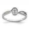 14K White Gold First Promise Lab Grown VS/SI+ G+ Dia Small Cluster Promise