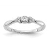 14K White Gold First PromiseLab Grown VS/SI+ G+ Dia Round Bezel Promise Rin