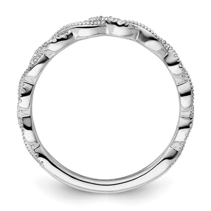 14k White Gold 1/6 carat Lab Grown Diamond VS/SI+ G+ Complete Wedding Band