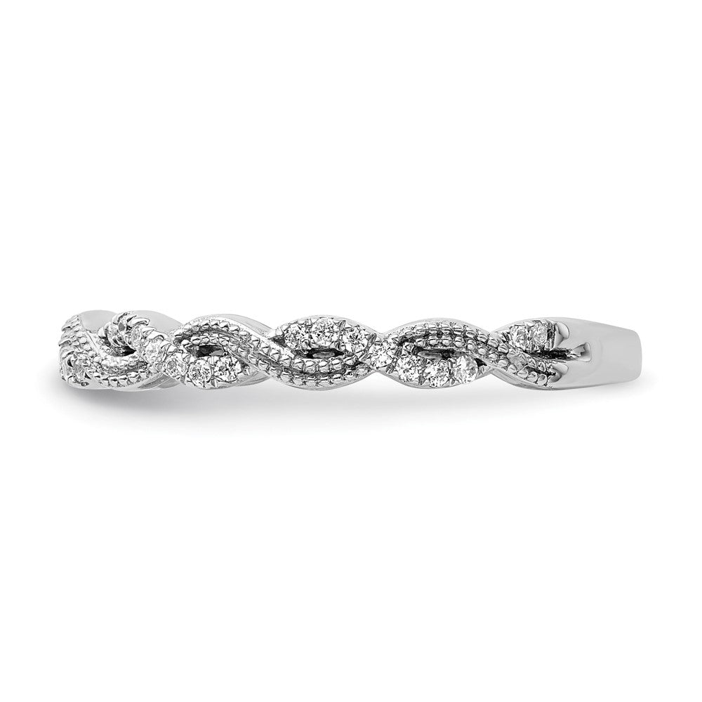 14k White Gold 1/6 carat Lab Grown Diamond VS/SI+ G+ Complete Wedding Band