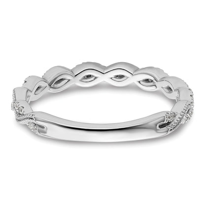 14k White Gold 1/6 carat Lab Grown Diamond VS/SI+ G+ Complete Wedding Band