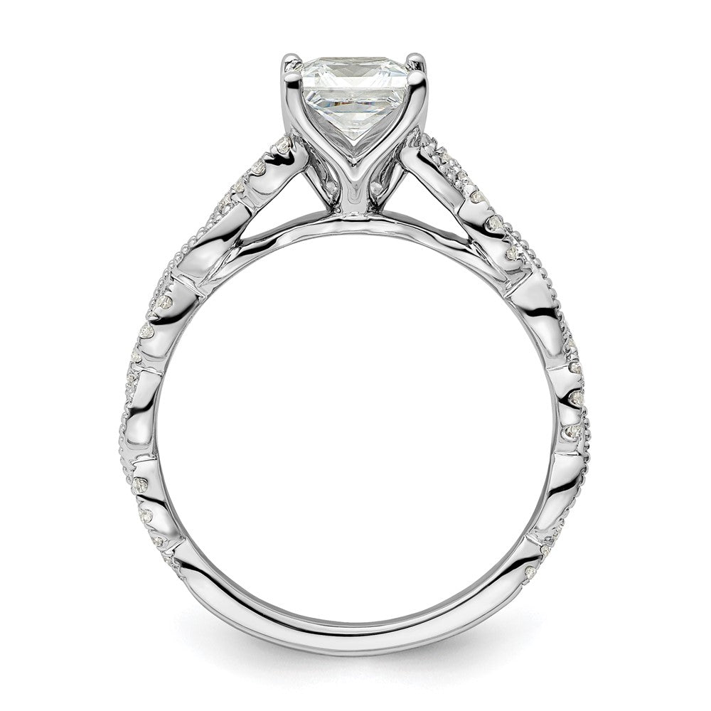 14k White Gold 1/5 carat Lab Grown Diamond VS/SI+ G+ 1 carat Center Princess Semi Mount Engagement Ring