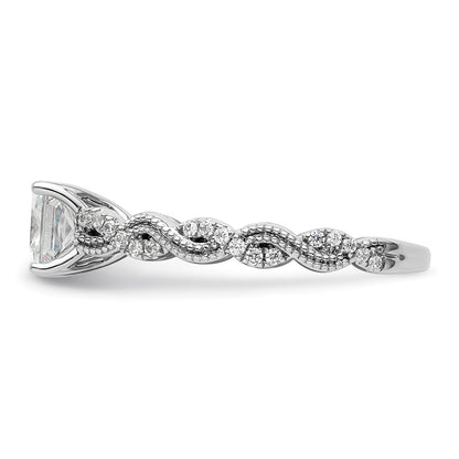 14k White Gold 1/5 carat Lab Grown Diamond VS/SI+ G+ 1 carat Center Princess Semi Mount Engagement Ring