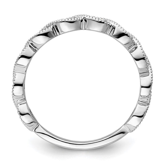 14k White Gold 1/6 carat Lab Grown Diamond VS/SI+ G+ Complete Wedding Band