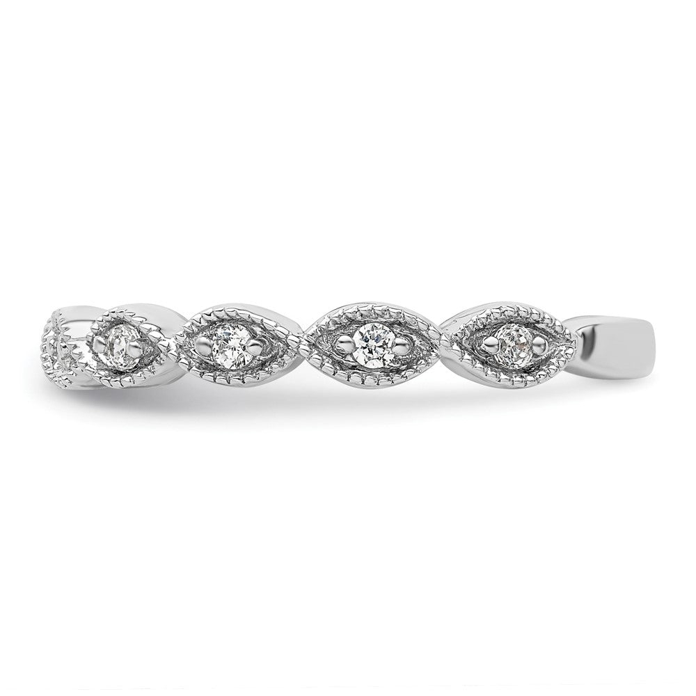 14k White Gold 1/6 carat Lab Grown Diamond VS/SI+ G+ Complete Wedding Band
