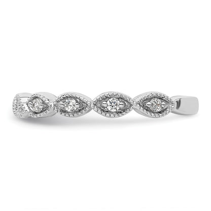 14k White Gold 1/6 carat Lab Grown Diamond VS/SI+ G+ Complete Wedding Band