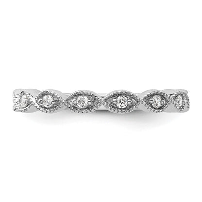 14k White Gold 1/6 carat Lab Grown Diamond VS/SI+ G+ Complete Wedding Band