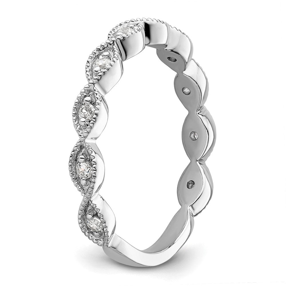 14k White Gold 1/6 carat Lab Grown Diamond VS/SI+ G+ Complete Wedding Band