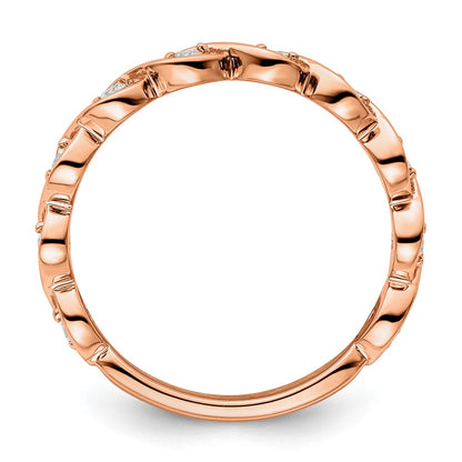 14k Rose Gold 1/5 carat Lab Grown Diamond VS/SI+ G+ Complete Wedding Band