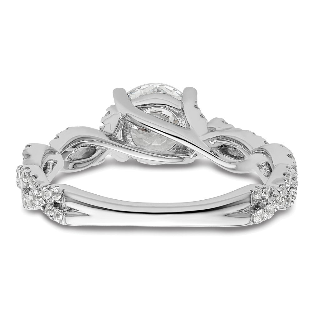 14k White Gold 3/8 carat Lab Grown Diamond VS/SI+ G+ 1 carat Center Semi Mount Engagement Ring