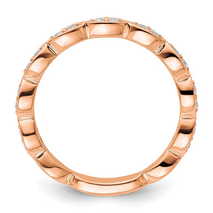 14k Rose Gold 1/4 carat Lab Grown Diamond VS/SI+ G+ Complete Fashion Band
