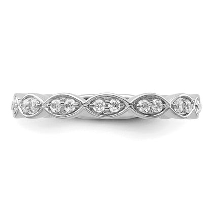 14k White Gold 1/4 carat Lab Grown Diamond VS/SI+ G+ Complete Fashion Band