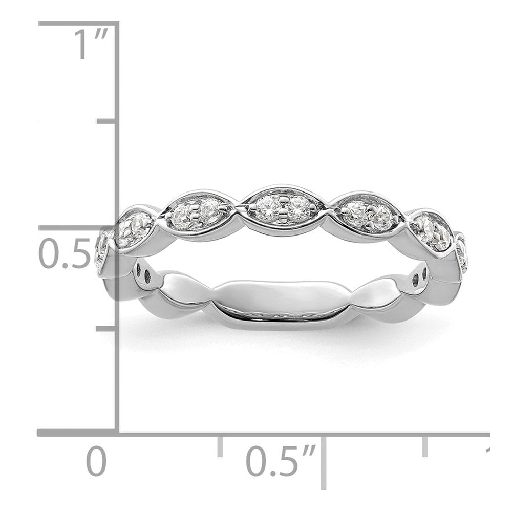 14k White Gold 1/4 carat Lab Grown Diamond VS/SI+ G+ Complete Fashion Band